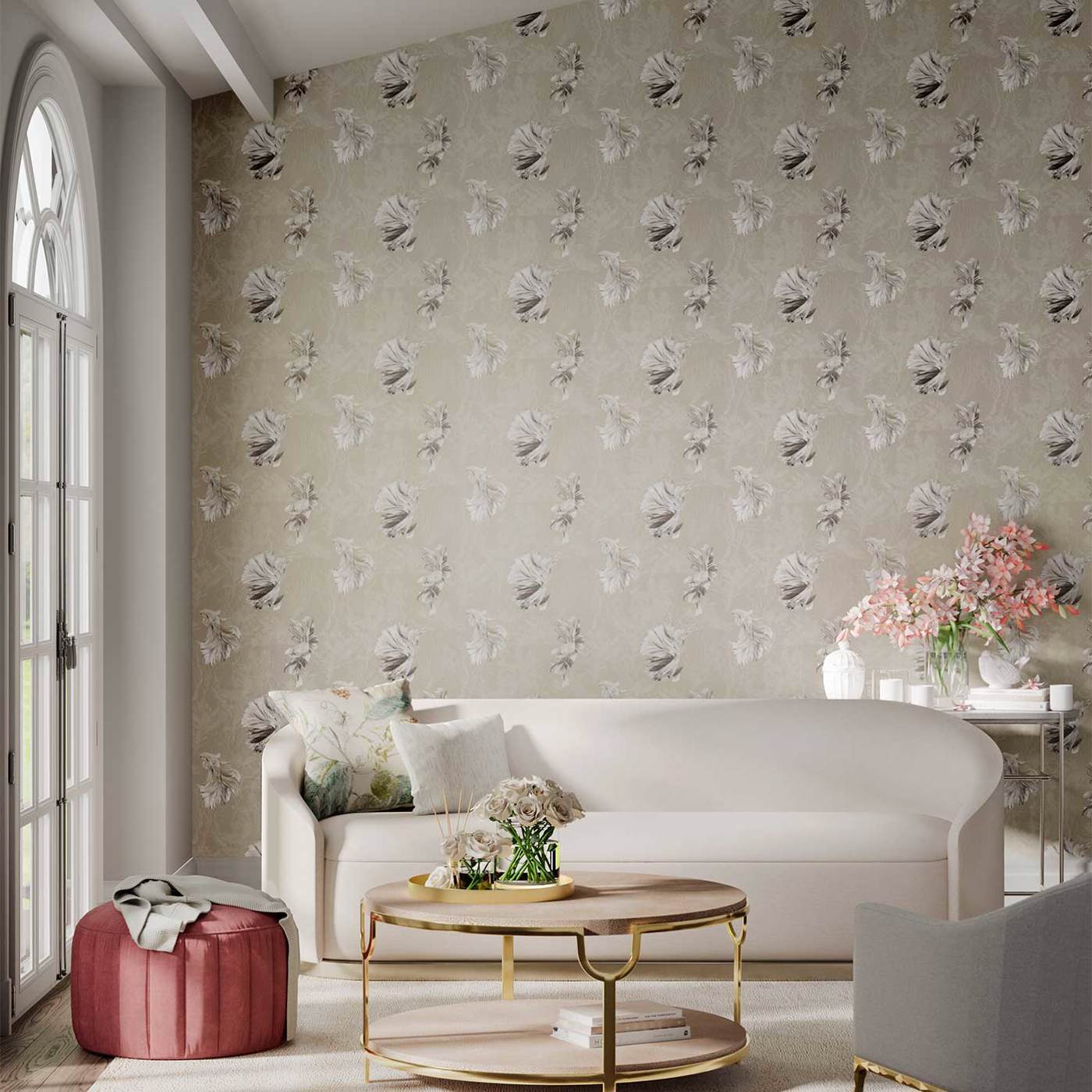 Halfmoon Wallpaper - Gilver/ Tranquility - Harlequin - HTEW112765