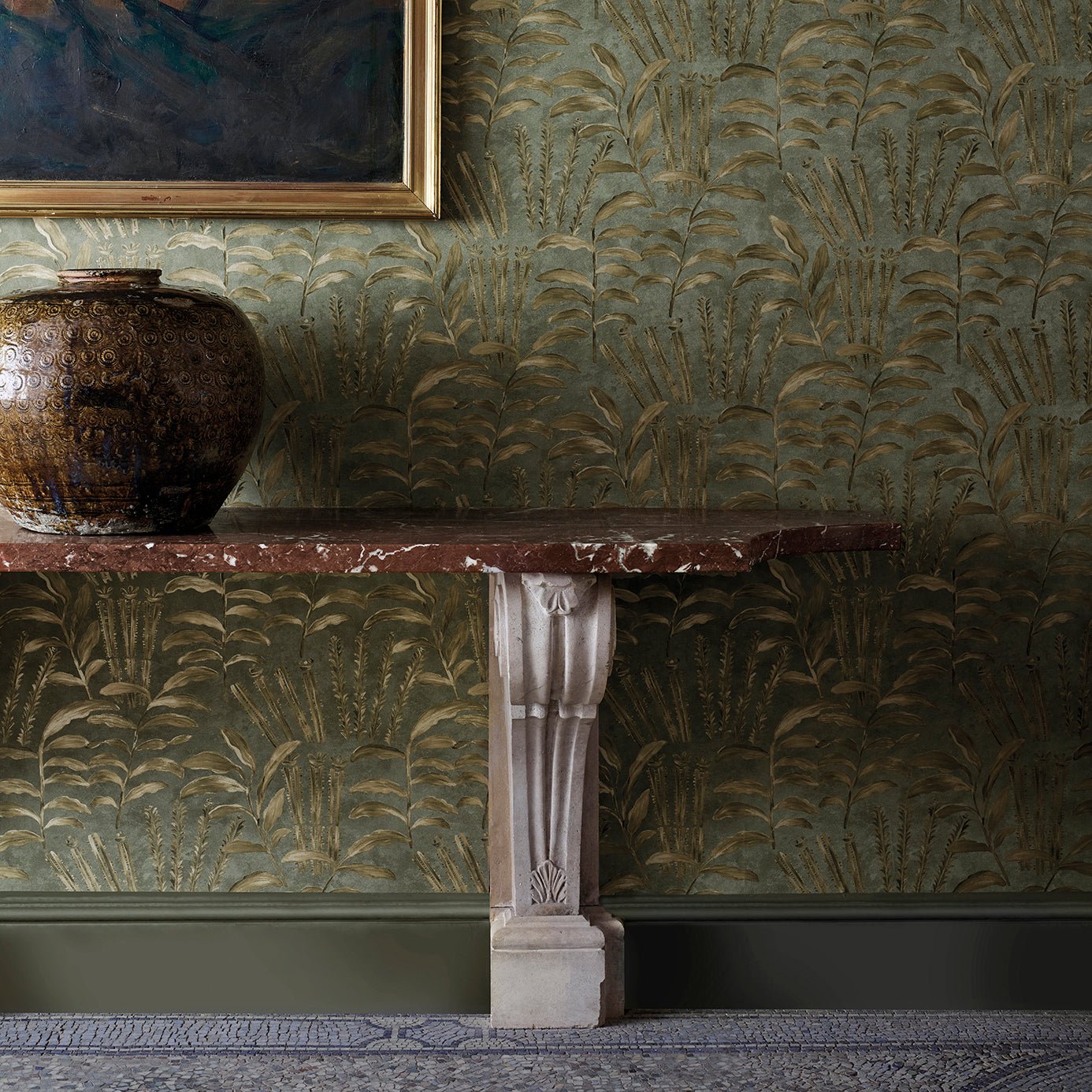 Highclere Wallpaper - Zinc - Zoffany - ZDAR312860 - Morris Wallpaper