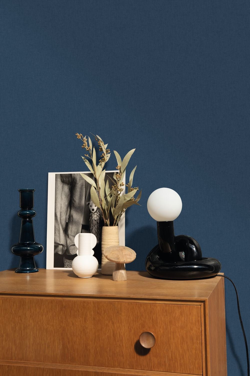 Hygge Uni Wallpaper - Bleu Indigo - Caselio - 100606718