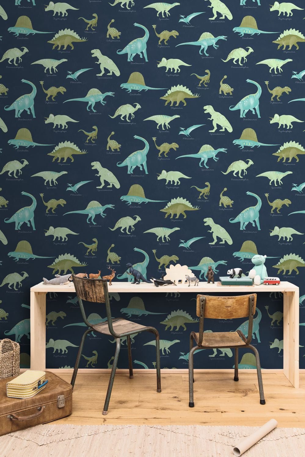 Jurassique Wallpaper - Bleu Nuit - Caselio - 105706060