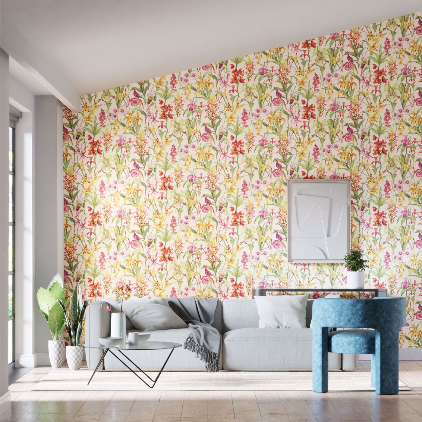 Kalina Wallpaper - Parchment/Forest/Azalea - Harlequin - HC4W113009