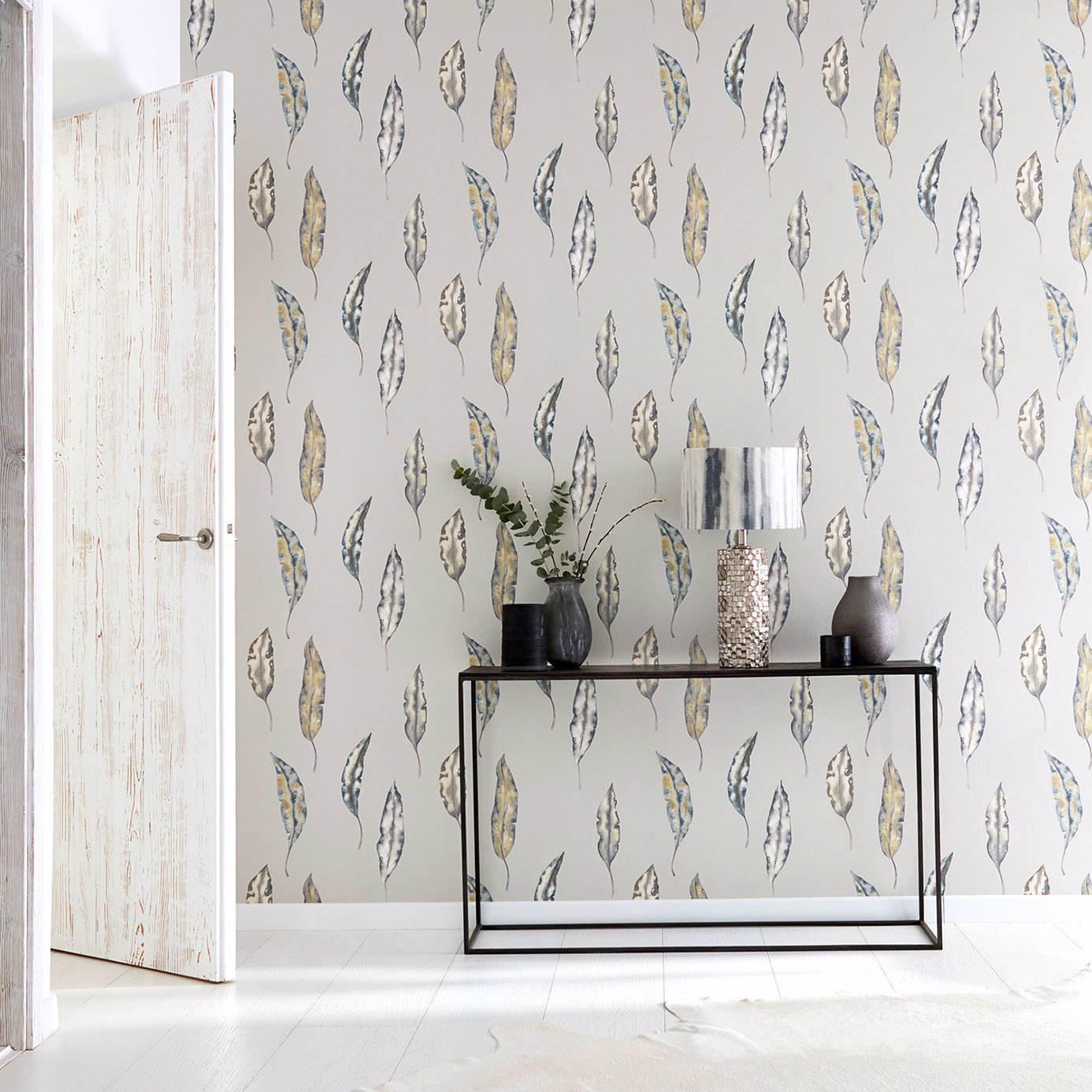 Kinina Wallpaper - Marine/Lime - HANZ111655 - Harlequin