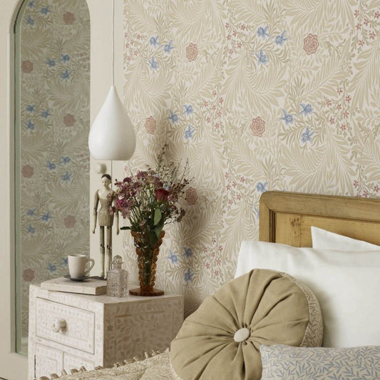 Larkspur Wallpaper - Slate/Russet - Morris & Co - 212556 - Morris Wallpaper