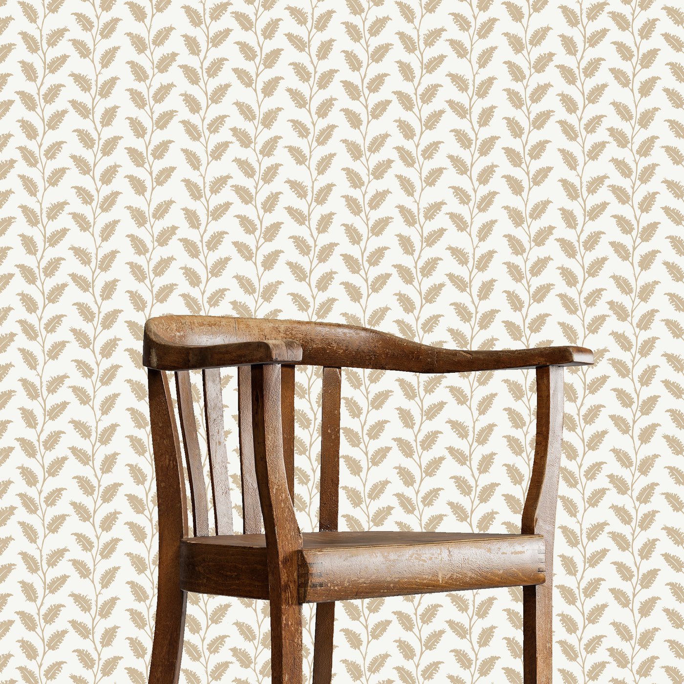 Leaf Wiggle Wallpaper - Stepping Stone - Skirting White - Josephine Munsey - LEA-036-043 - Premier Wallcovering