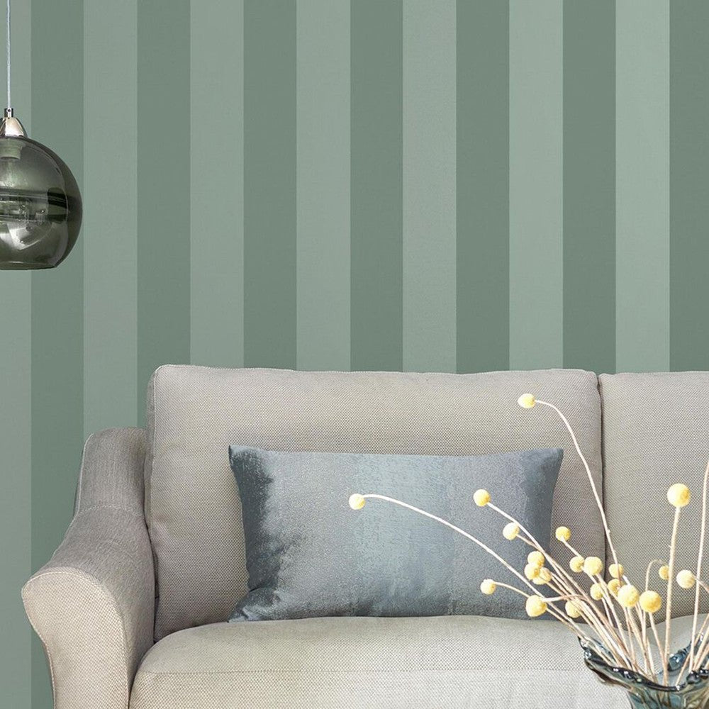Lille Pearlescent Stripe Wallpaper - Jade Green - Laura Ashley - 118478 - Premier Wallcovering