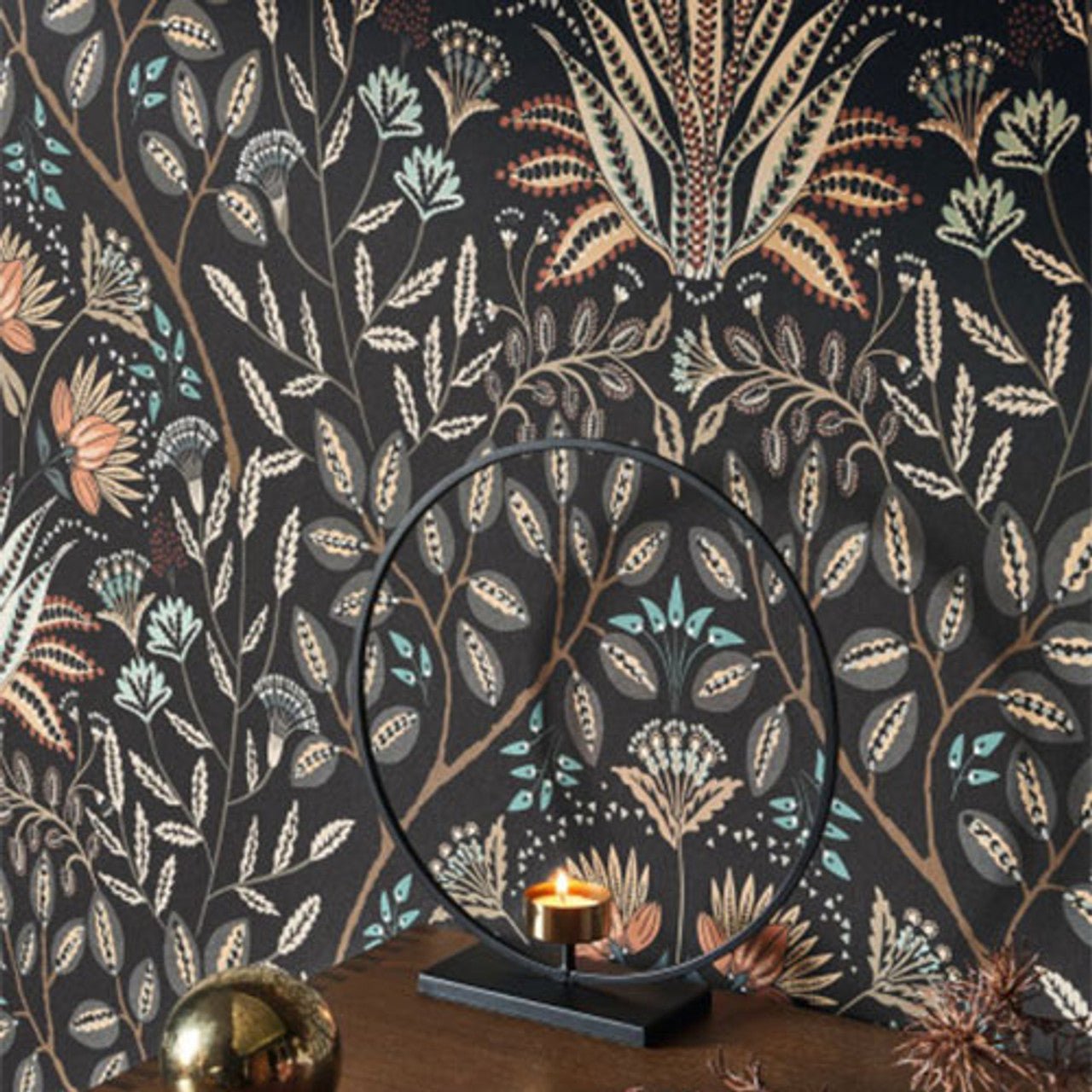 Lords Derby Wallpaper - Noir Reglisse - Casadeco - 89299577 - Premier Wallcovering