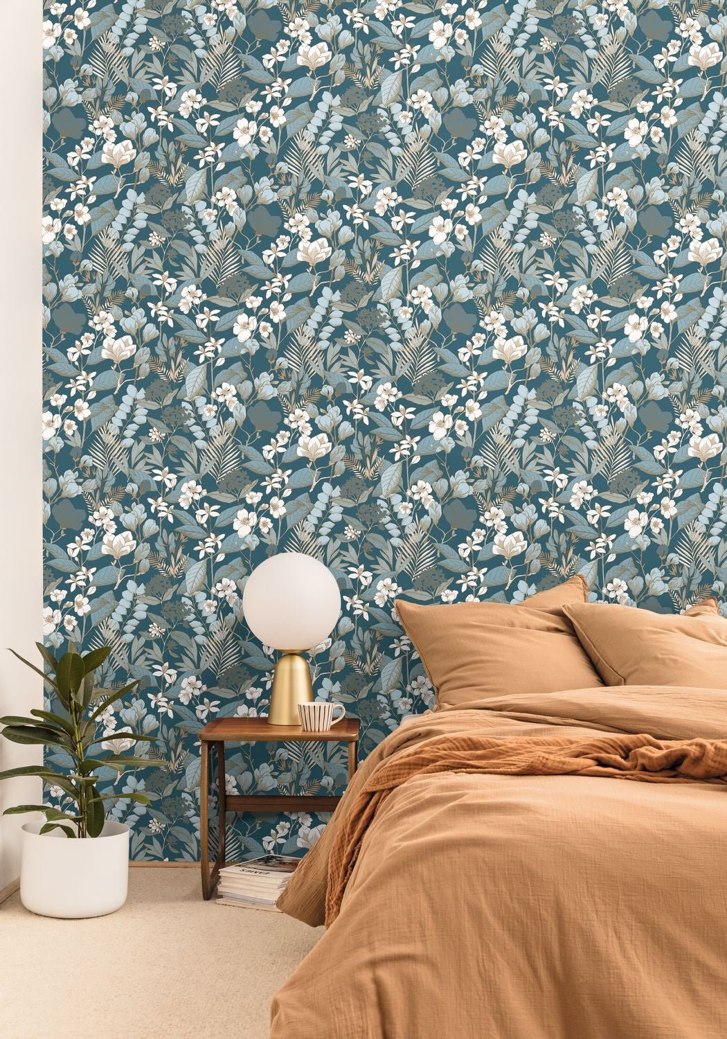 Lovely Field Wallpaper - Teal Blue - Caselio - 102656162