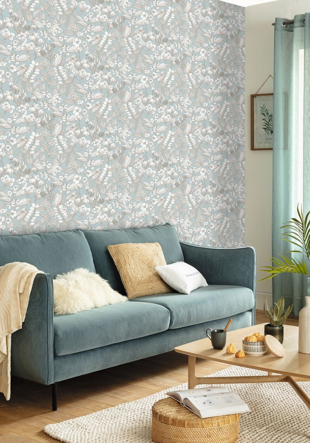 Lovely Field Wallpaper - Smoke Blue - Caselio - 102656026
