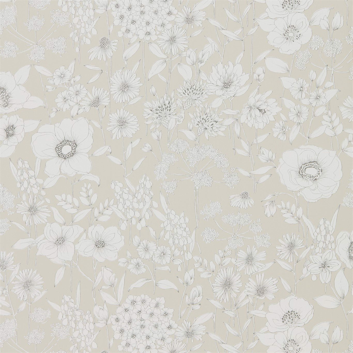 Maelee Wallpaper - Linen - Sanderson - DHPO216349