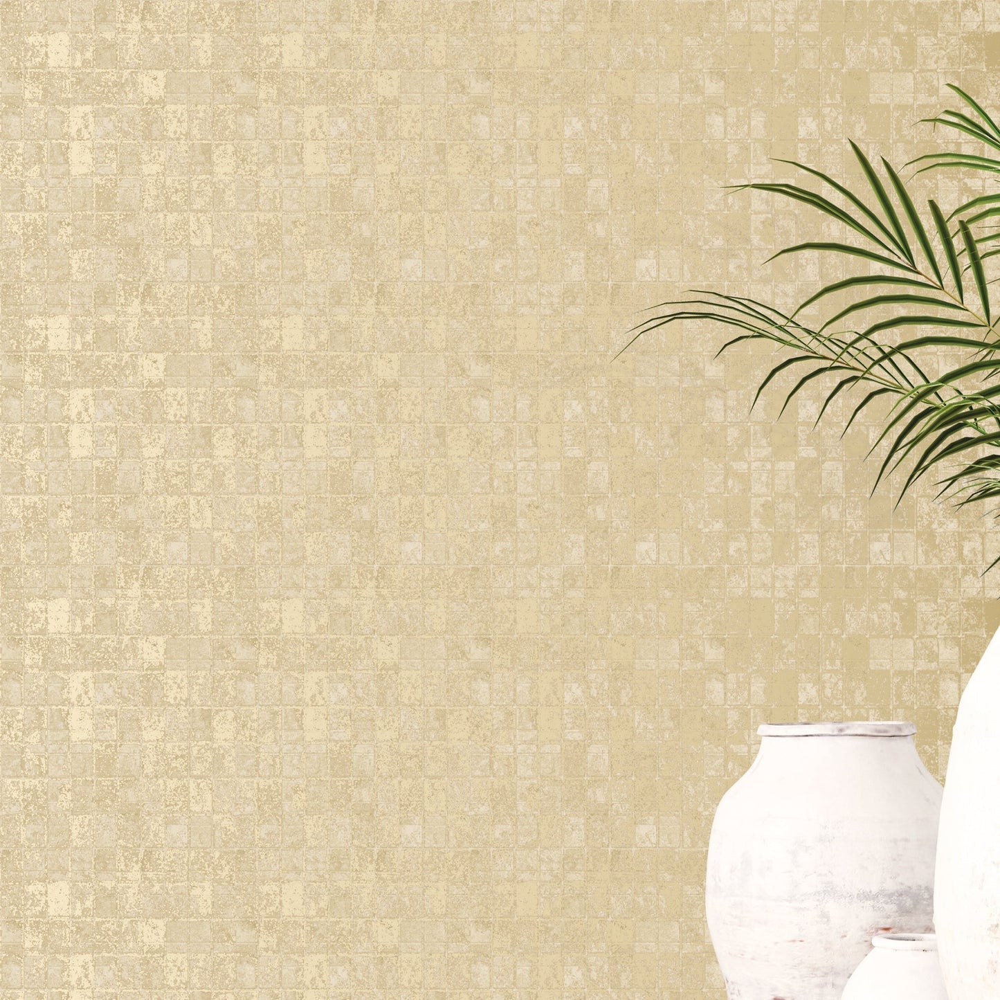Metallic FX Tile Wallpaper - Gold - Galerie - W78213 - Premier Wallcovering