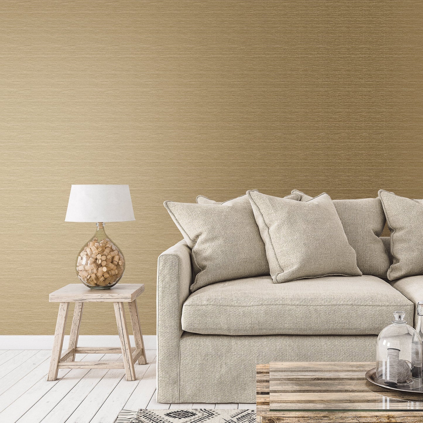 Metallic FX Woven Wallpaper - Deep Gold - Galerie - W78205 - Premier Wallcovering