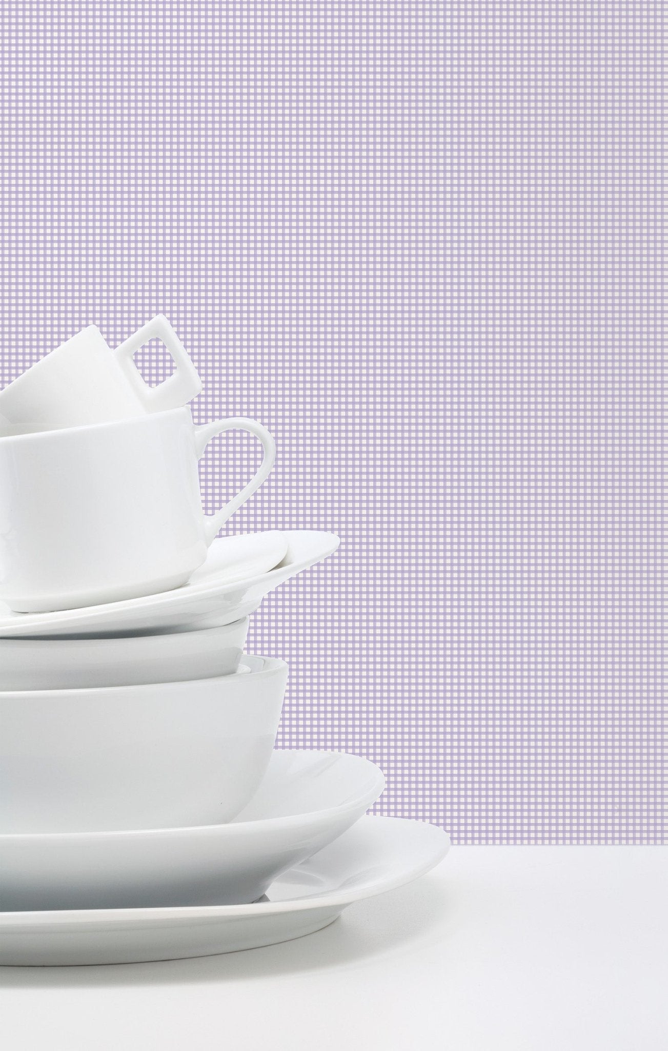 Miniatures 2 Gingham Wallpaper - Lilac - Galerie - G67877 - Premier Wallcovering