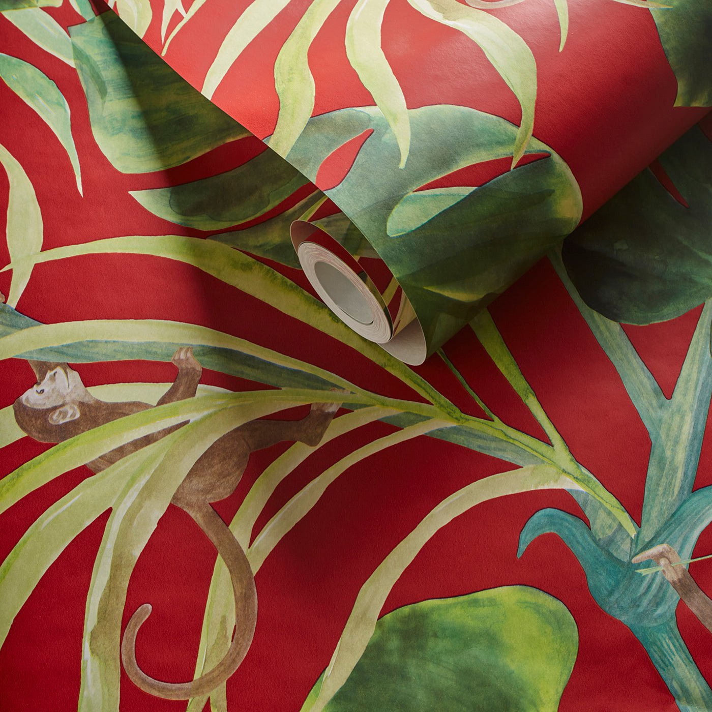Monkey Business Wallpaper - Rouge - Clarke & Clarke - W0083/05 - Premier Wallcovering