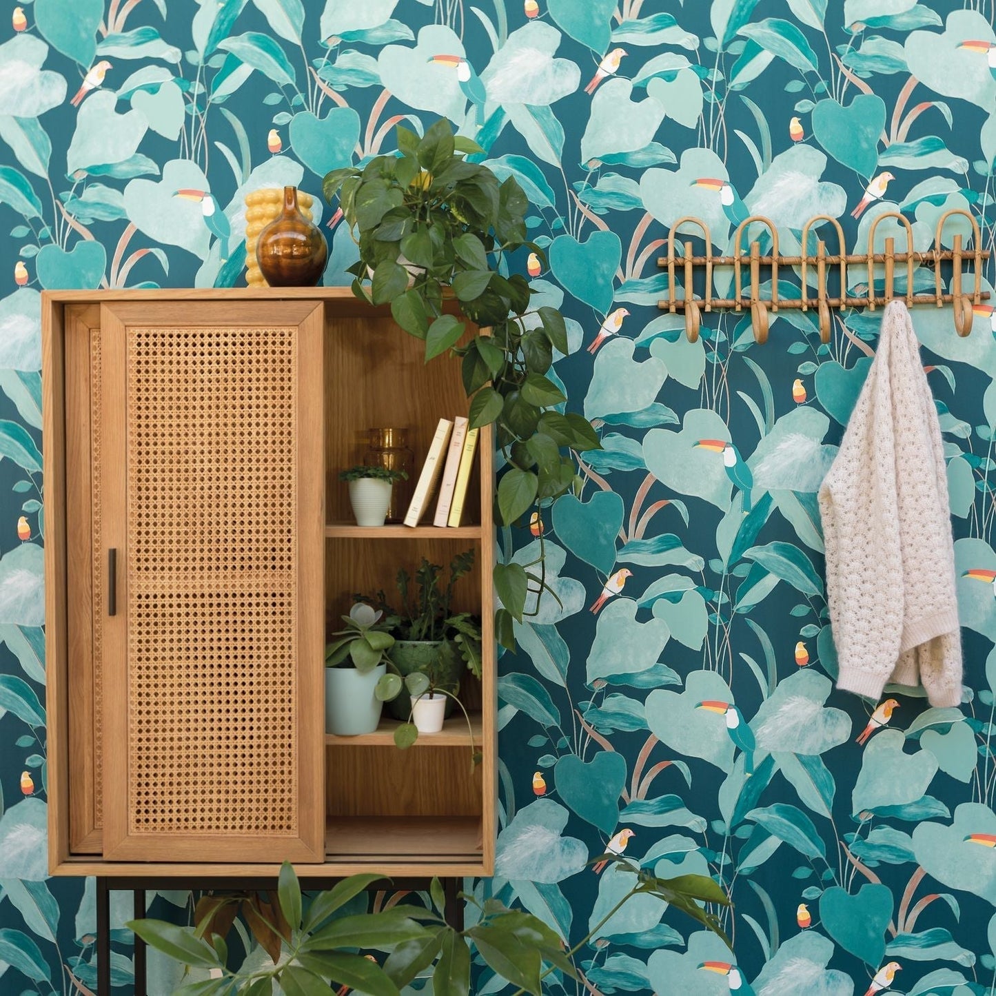Odyssee Amazonia Wallpaper - Bleu Nuit - Caselio - 101426803