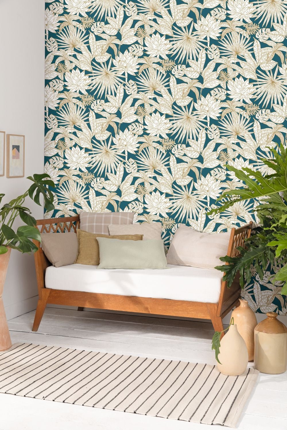 Odyssee Hawai Wallpaper - Bleu Nuit - Caselio - 101436625