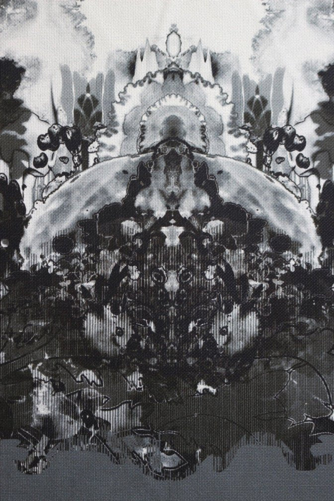 Omni Drips Fabric - Grey - Timorous Beasties - DIGI/OMD/1297/02 - Premier Wallcovering