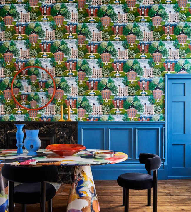 Palace Tales Wallpaper - Leaf Green, Terracotta & Petrol - 118/1001 - Cole & Son - Premier Wallcovering