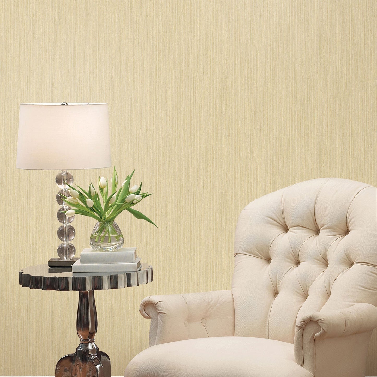 Palazzo Plain Wallpaper - Pale Green / Beige - Galerie - G67656 - Premier Wallcovering