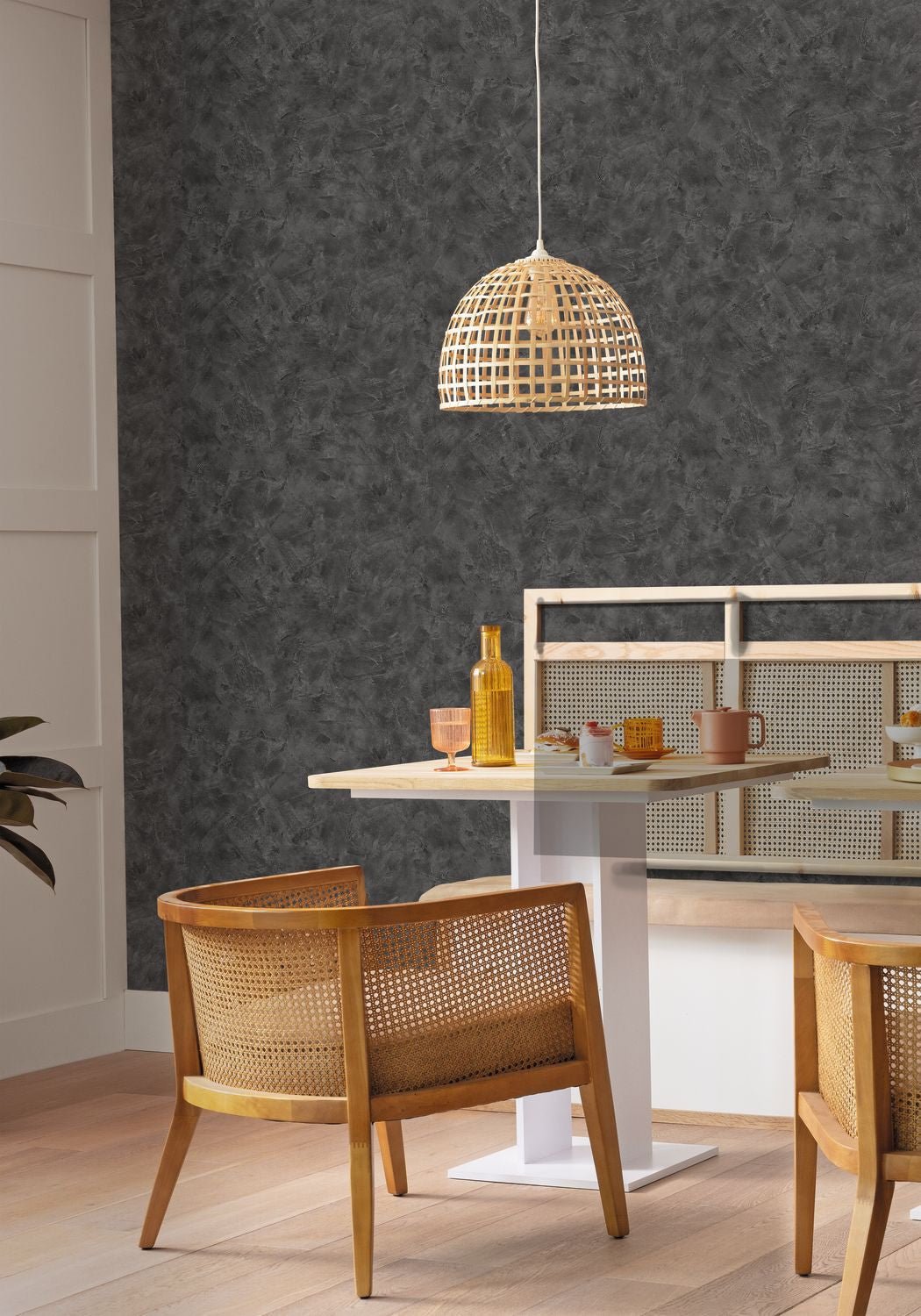 Patine Uni Wallpaper - Noir - Caselio - 100229973