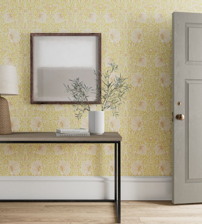 Pimpernel Wallpaper - Sunflower/Pink - 217065 - Morris & Co - Premier Wallcovering