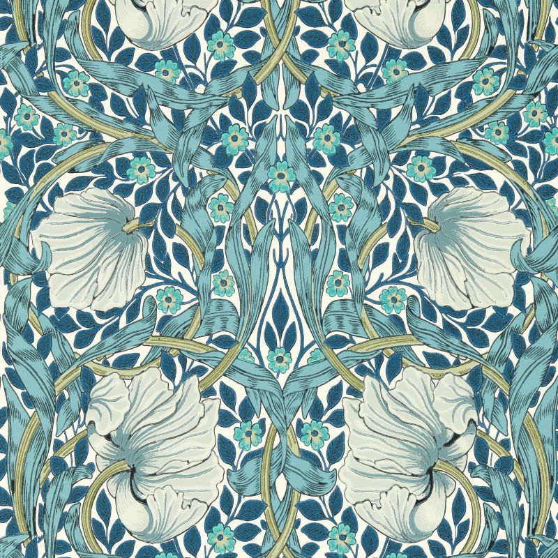 Pimpernel Wallpaper - Cobalt/Mineral - 217365 - Morris & Co - Premier Wallcovering