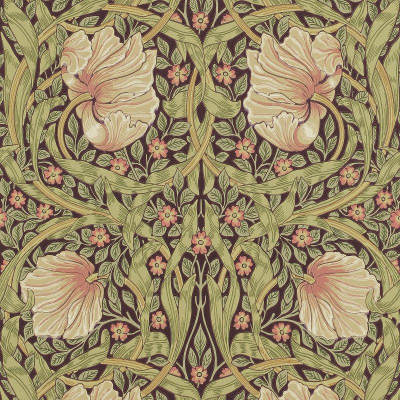 Pimpernel Wallpaper - Bullrush/Russet - Morris & Co - 216471 - Morris Wallpaper