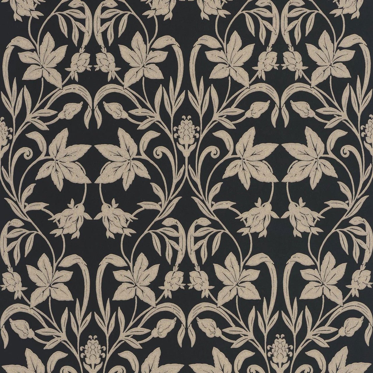 Primrose Heritage Wallpaper - Noir Fusain - Casadeco - 201239371 - Premier Wallcovering