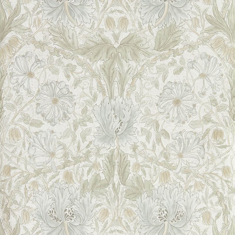 Pure Honeysuckle & Tulip Wallpaper - Linen - Morris & Co - 216526 - Morris Wallpaper