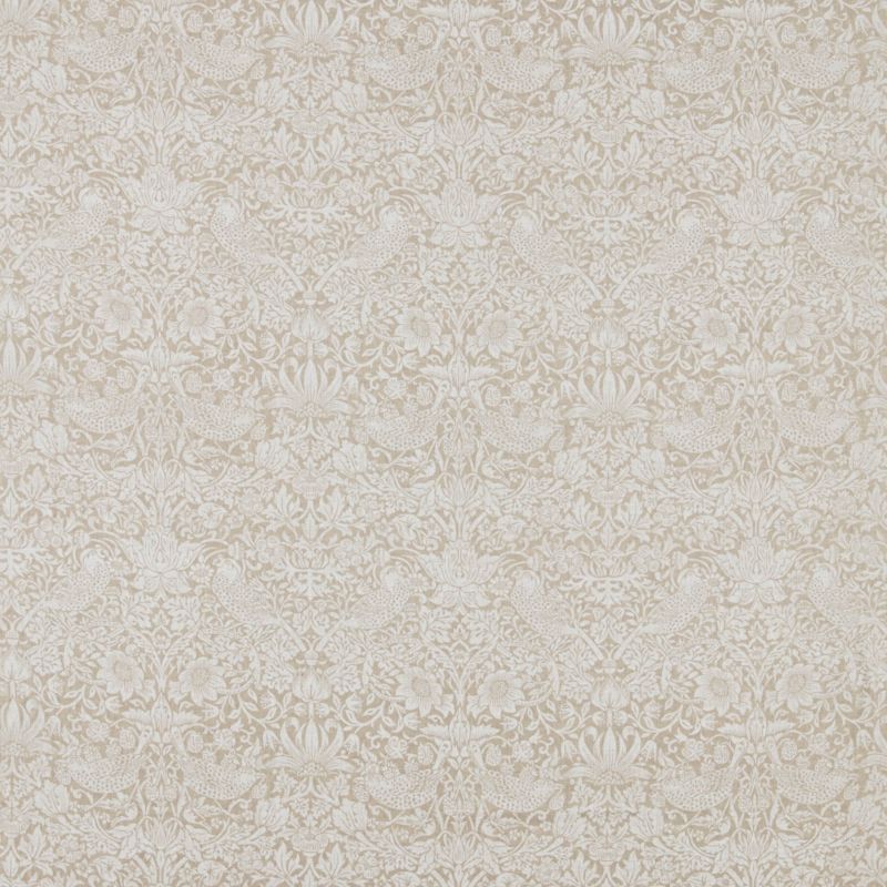 Pure Strawberry Thief Fabric - Flax - Morris & Co - 226061 - Premier Wallcovering
