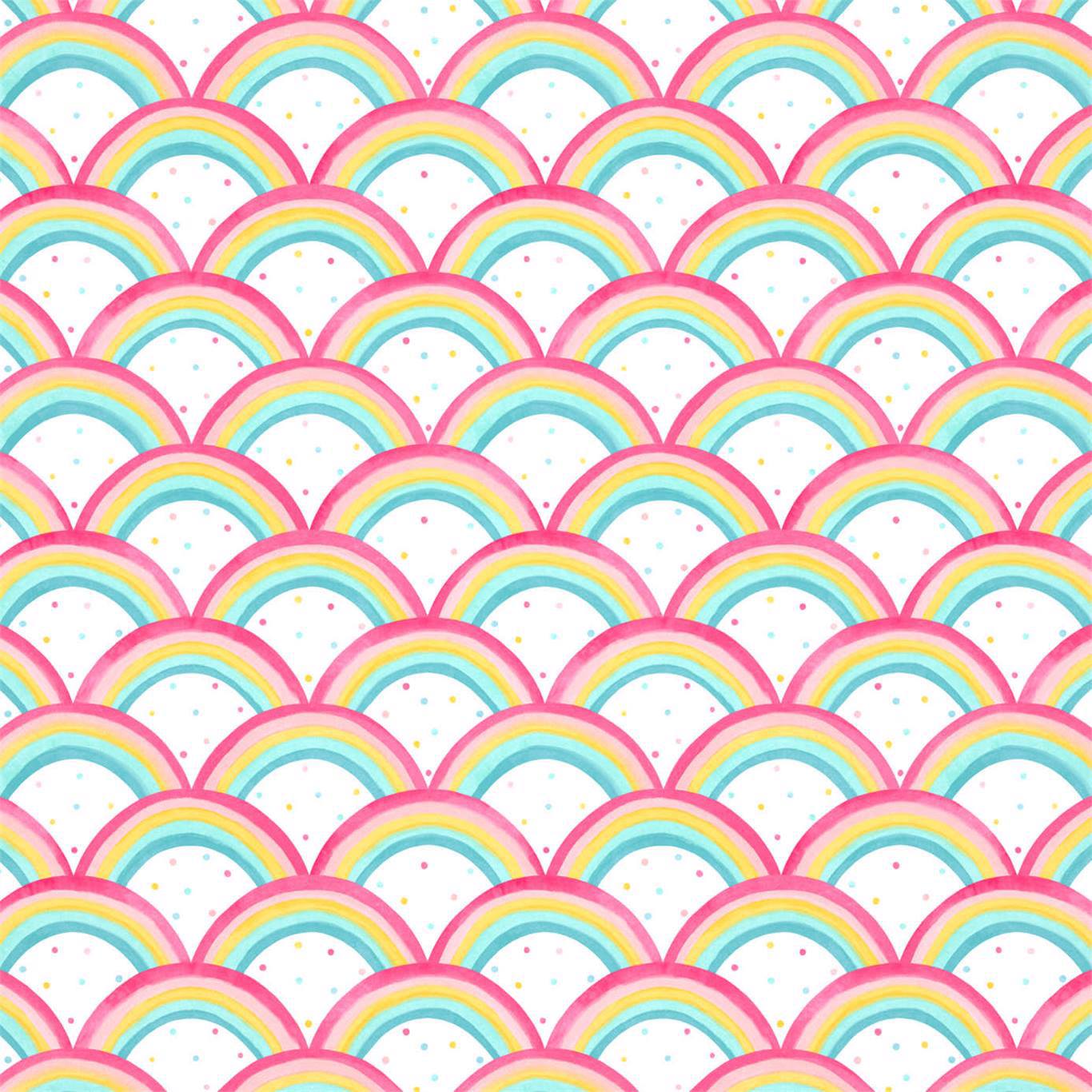Rainbow Brights Wallpaper - Cherry/Blossom/Pineapple/Sky - Harlequin - HLTF112645