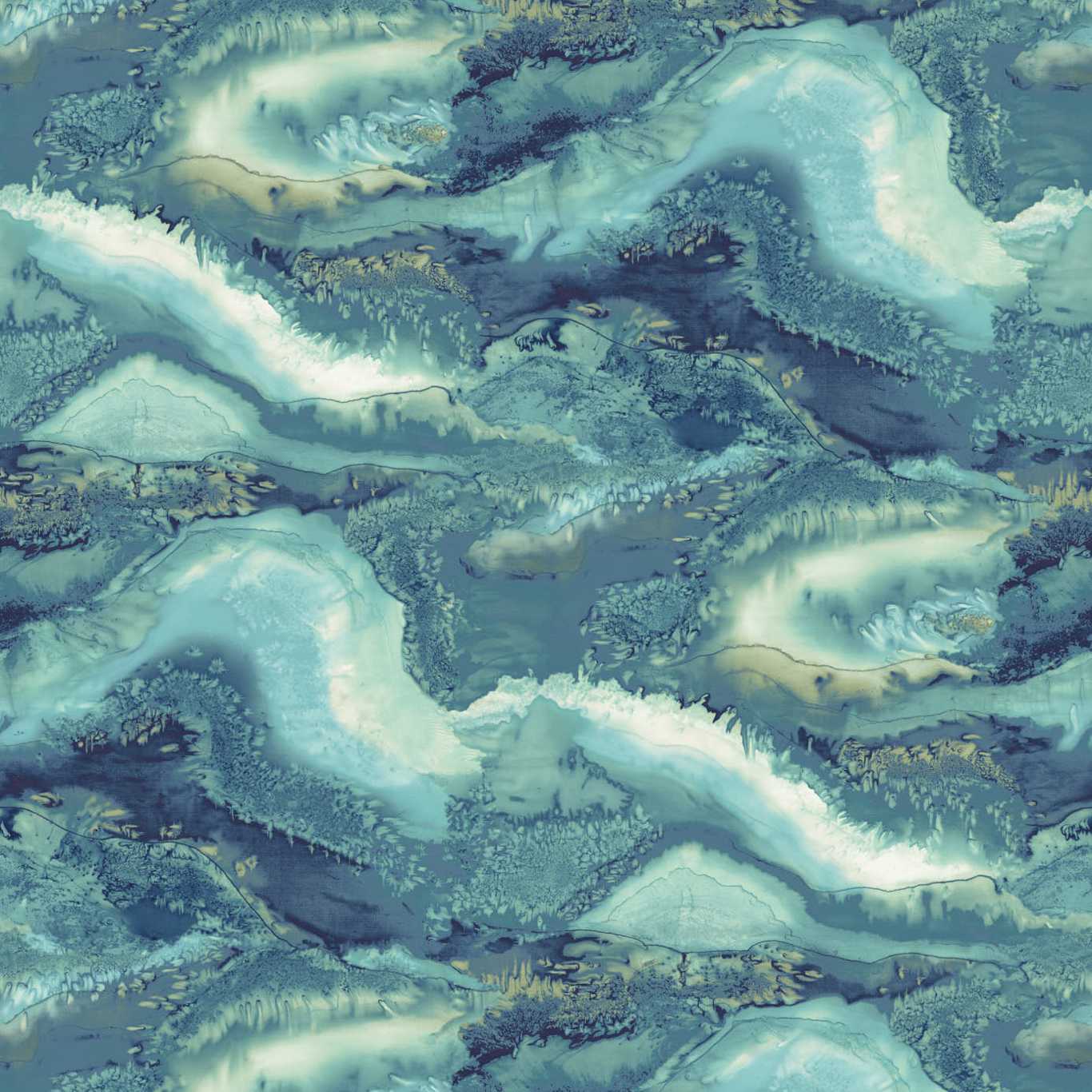 Reflected Obsidian Wallpaper - Azurite - Harlequin - HQN2112852