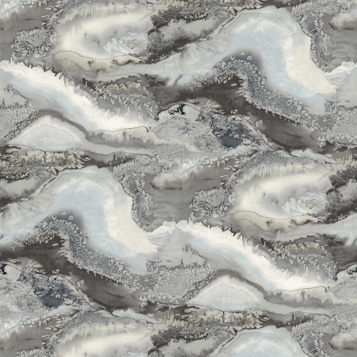 Reflected Obsidian Wallpaper - Snowflake - Harlequin - HQN2112853
