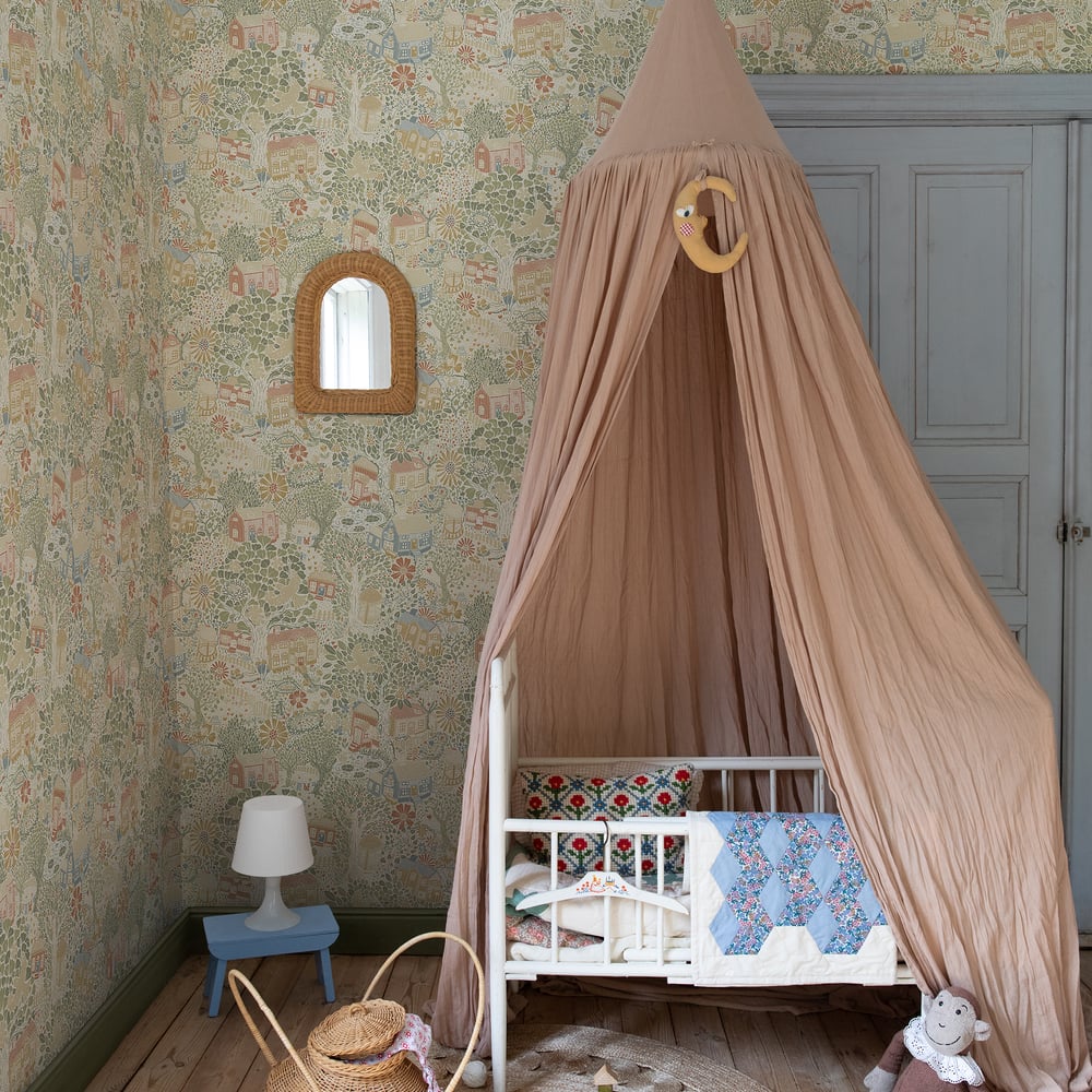 Resan Build a Home Kids Wallpaper - Green - Galerie - Resan - 63001 - Premier Wallcovering