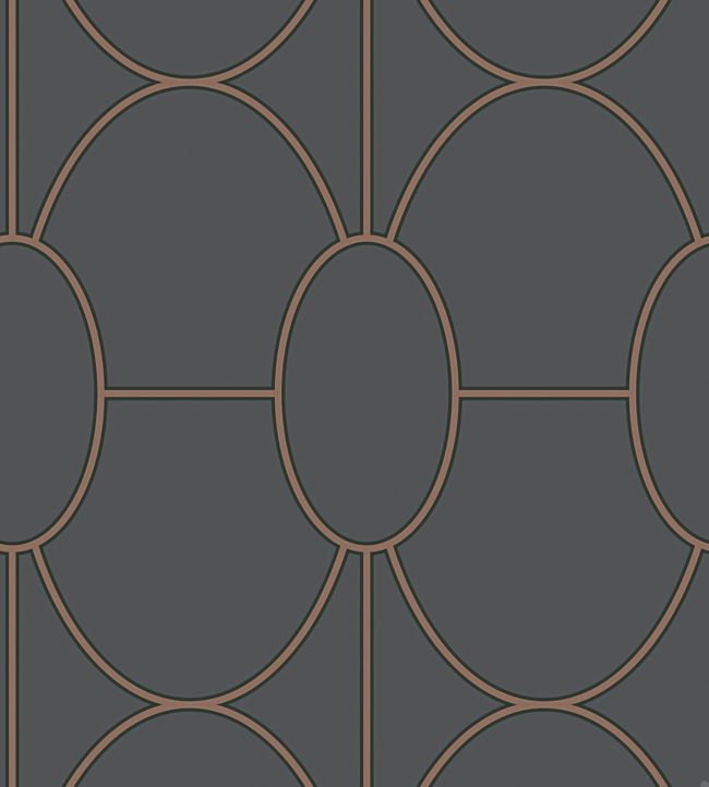 Riviera Wallpaper - Metallic Bronze on Charcoal - 105/6029 - Cole & Son - Premier Wallcovering