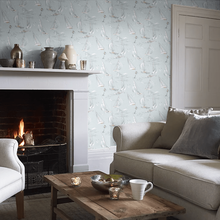 Sailboats Wallpaper - Light Blue - Boråstapeter - 8854 - Premier Wallcovering