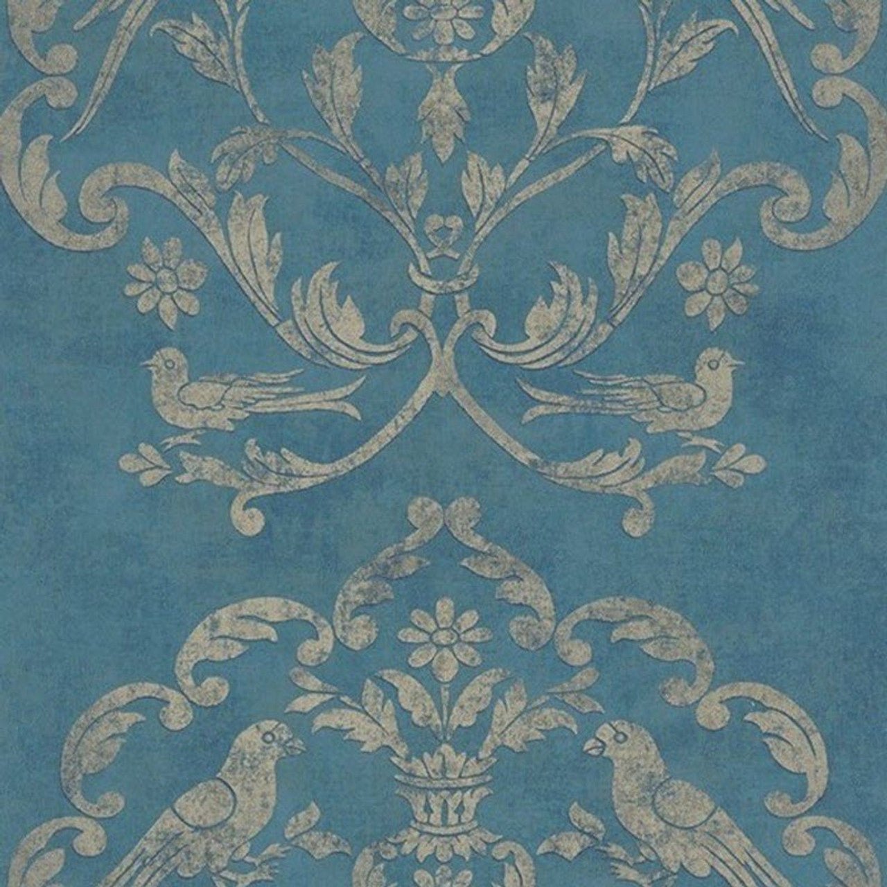 San Marco Palazzo Wallpaper - Bleu And Taupe - Casadeco - 83616420 - Premier Wallcovering