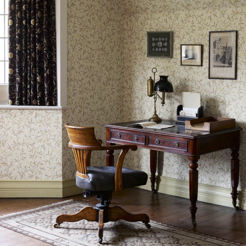 Scroll Wallpaper - Loden/Slate - 210362 - Morris & Co