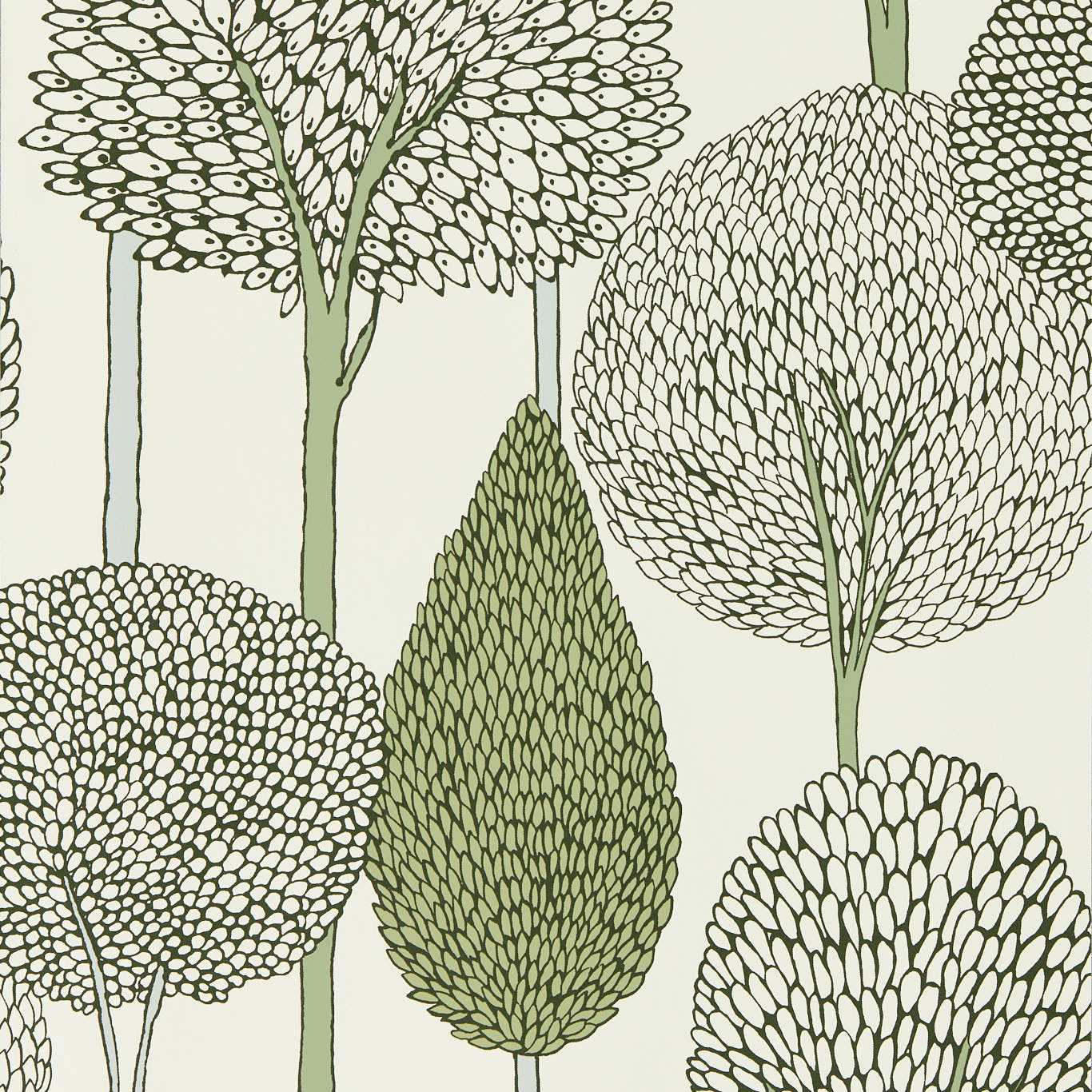 Silhouette Wallpaper - Seaglass/Forest - Harlequin - HRTW113139