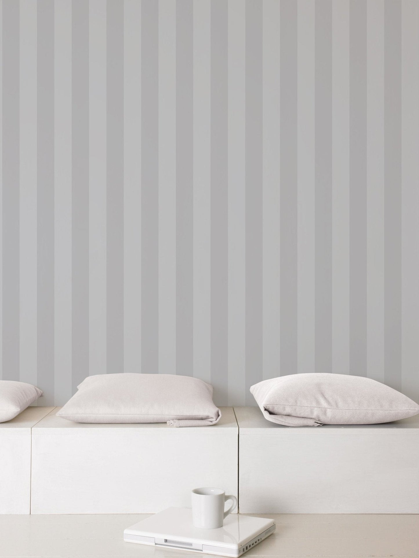 Smart Stripes Single Colour Stripe Wallpaper - Grey - Galerie - G67559 - Premier Wallcovering