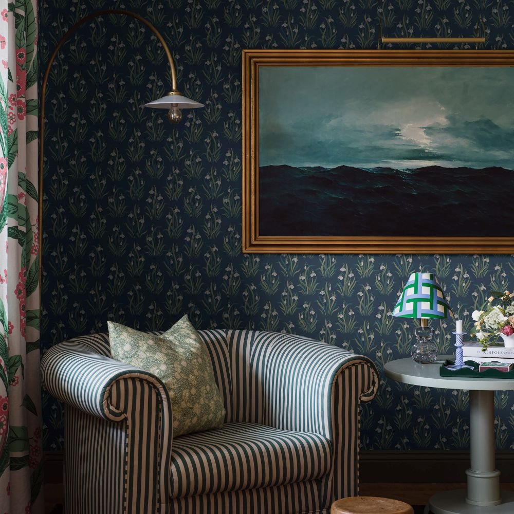 Snodroppe Wallpaper - Blue - Boråstapeter - 4836 - Premier Wallcovering