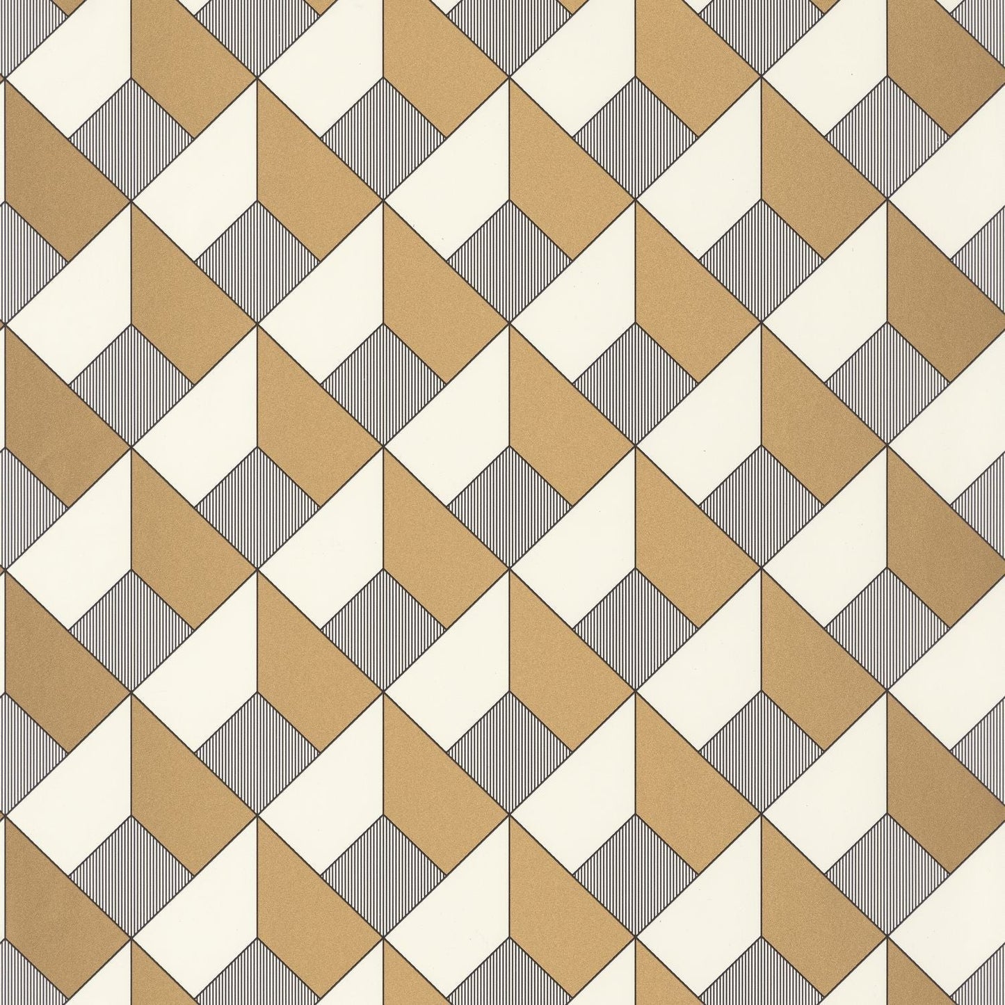 Spaces Square Wallpaper - Noir Or - Caselio - 100129121