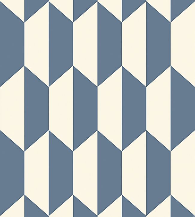 Tile Wallpaper - White & China Blue - 105/12054 - Cole & Son - Premier Wallcovering