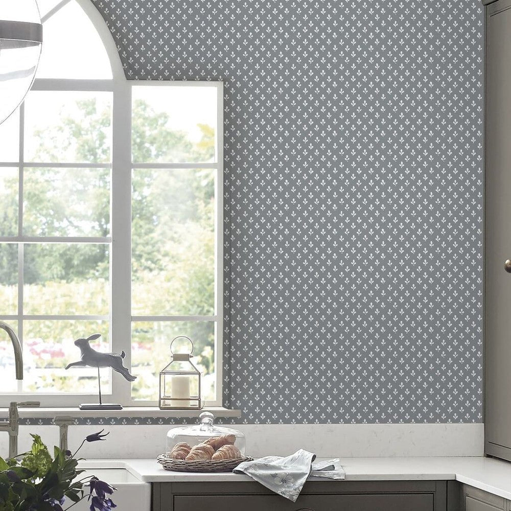 Trefoil Wallpaper - Slate Grey - Laura Ashley - 119861 - Premier Wallcovering