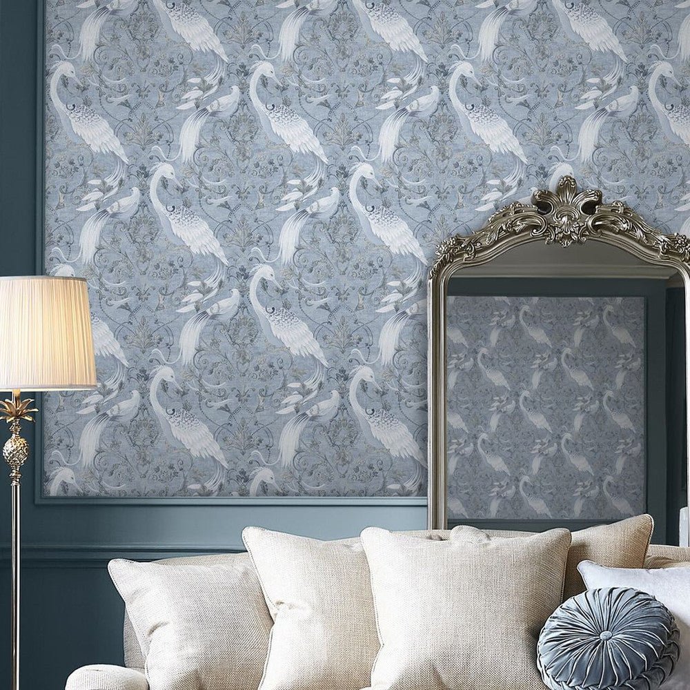 Tregaron Wallpaper - Midnight Blue - Laura Ashley - 120132 - Premier Wallcovering