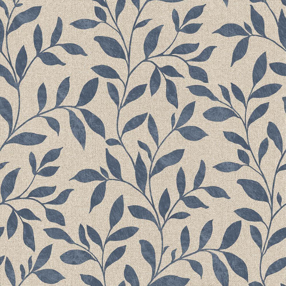 Utopia Loose Leaf Wallpaper - Dark Blue - Galerie - G68032 - Premier Wallcovering