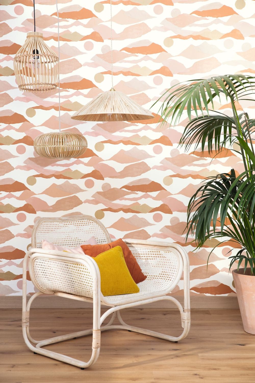 Voyages Wallpaper - Terracotta/ Rose - Caselio - 102188018