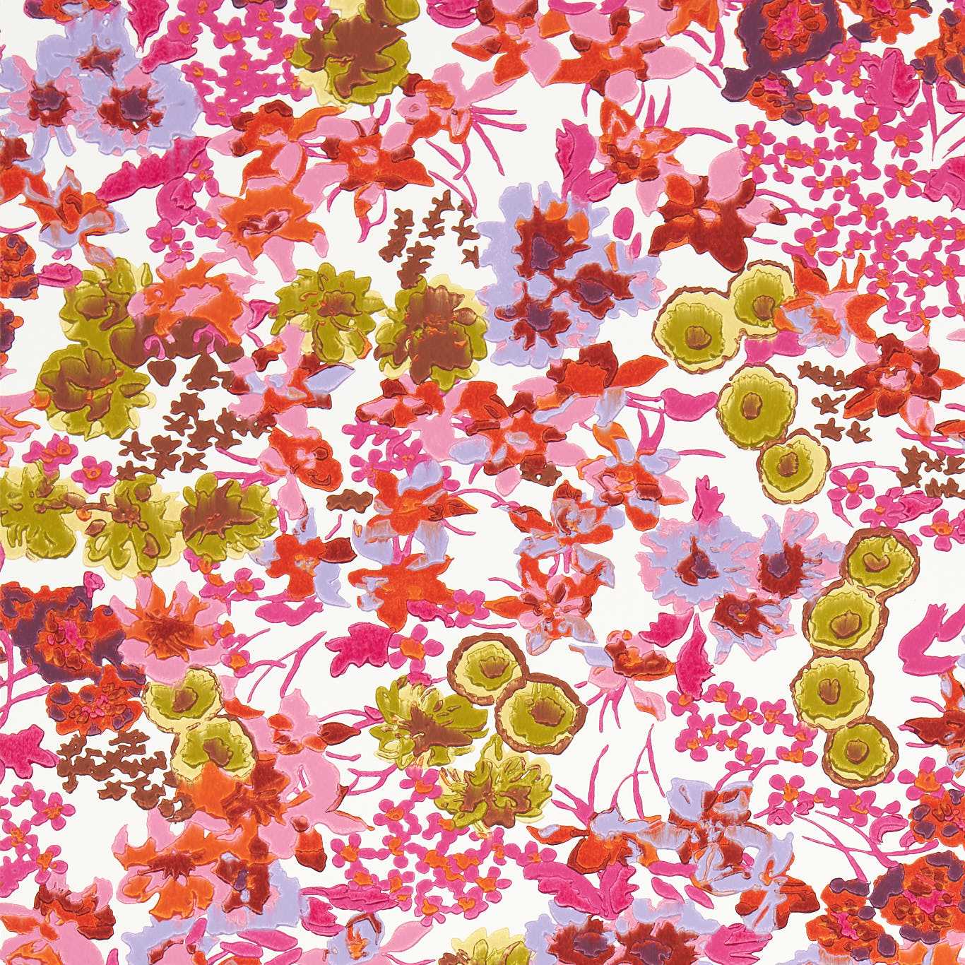 Wildflower Meadow Wallpaper - Carnelian/Spinel/Pearl - Harlequin - HSRW113051