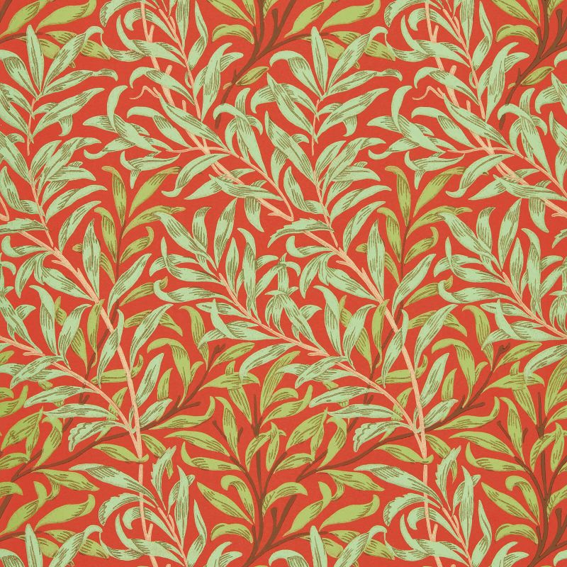 Willow Boughs Wallpaper - Tomato/Olive - Morris & Co - 216951 - Morris Wallpaper