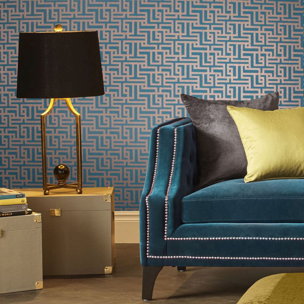 103516 - Zen Wallpaper - Teal - Graham & Brown