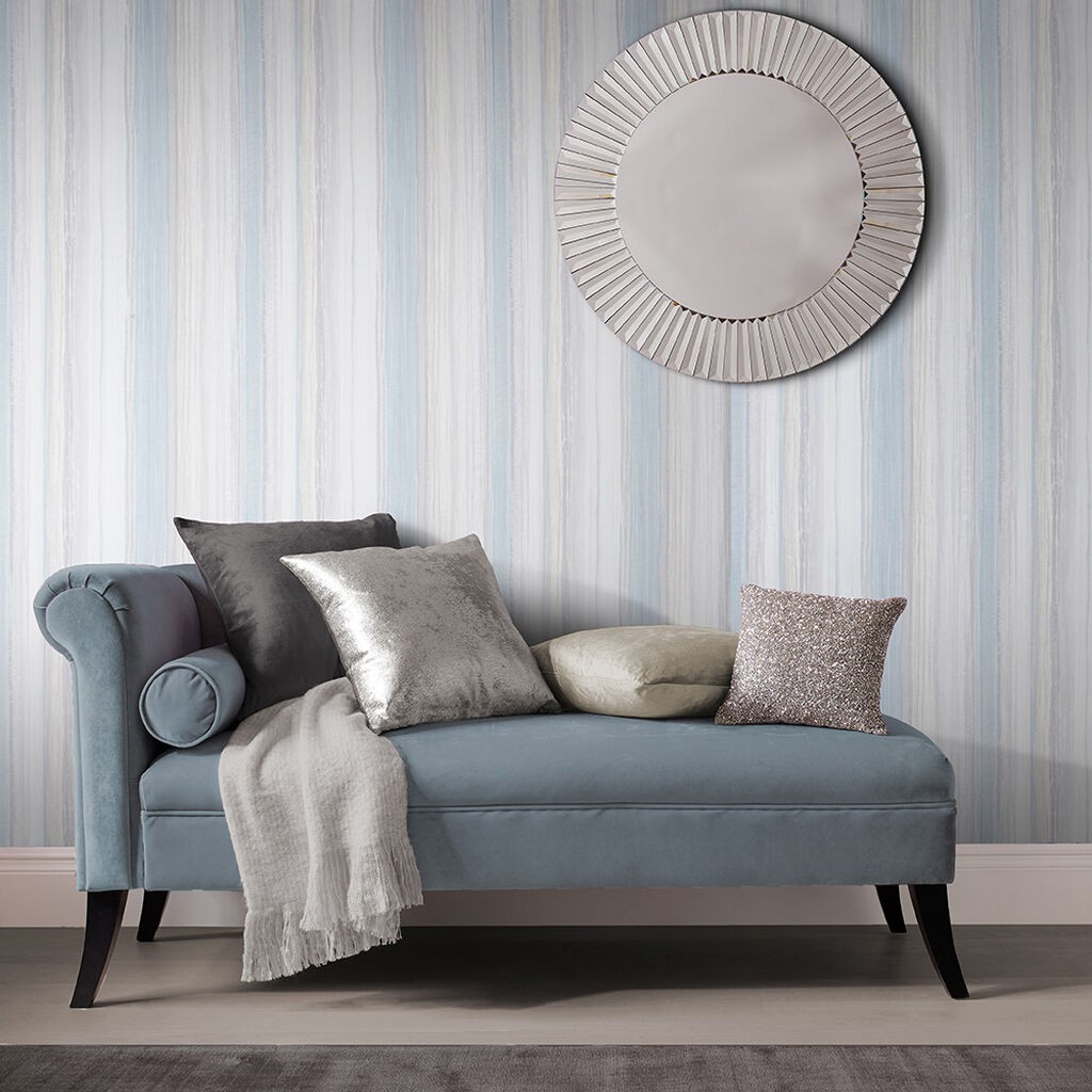 103811 - Chelsea Stripe Wallpaper - Sky - Graham & Brown